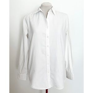 Joe Fresh boyfriend fit white long sleeve collared shirt size M
